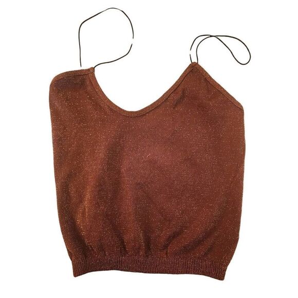 Free People Intimately glitter cami NWOT size xs/s brown - Picture 1 of 3